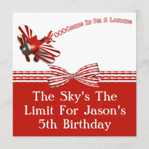 Coming In For Landing Airplane Birthday Invitation