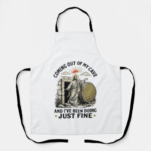Coming Out of My Cave Christian Resurrection Shirt Apron