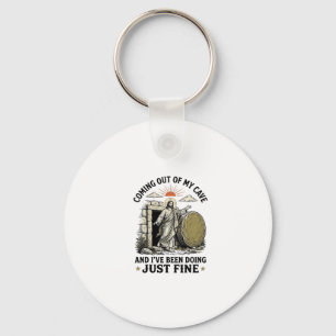 Coming Out of My Cave Christian Resurrection Shirt Keychain