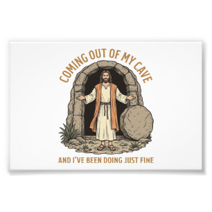 Coming Out of My Cave Funny Christian Vintage Shir Photo Print