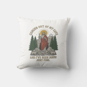 Coming Out of My Cave Resurrection Lyric Shirt Des Throw Pillow