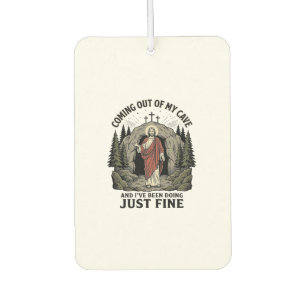 Coming Out of My Cave Vintage Religious Funny Shir Air Freshener
