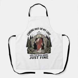 Coming Out of My Cave Vintage Religious Funny Shir Apron