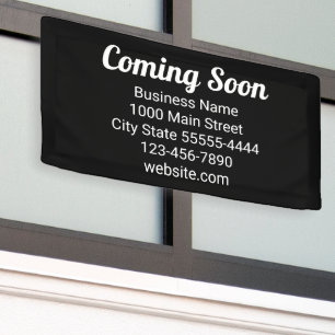 Coming Soon Black and White Business Banner