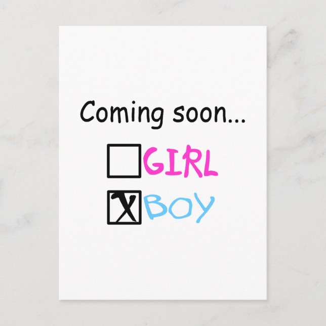 Coming Soon...(Boy) Postcard (Front)