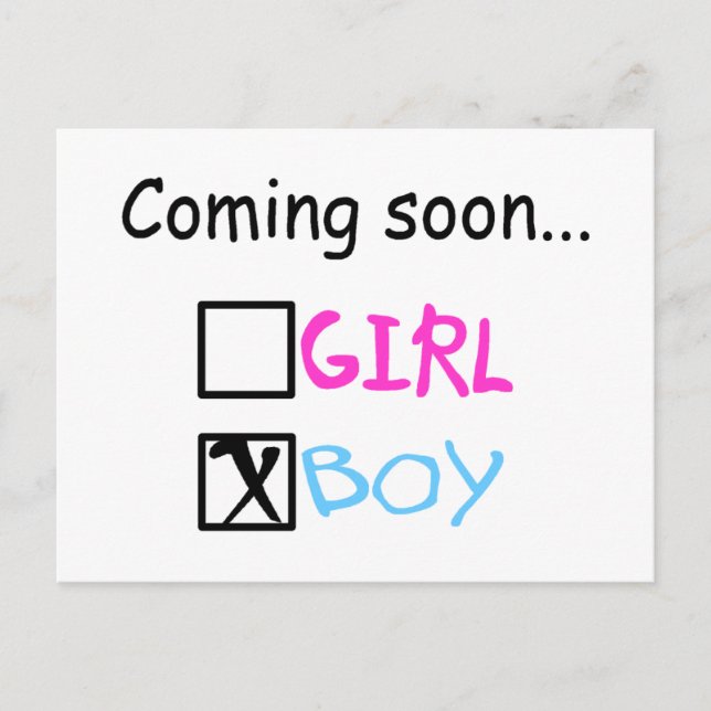 Coming Soon...(Boy) Postcard (Front)