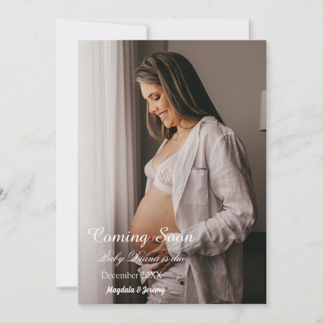  Coming Soon Custom Photo Pregnancy Announcement (Front)