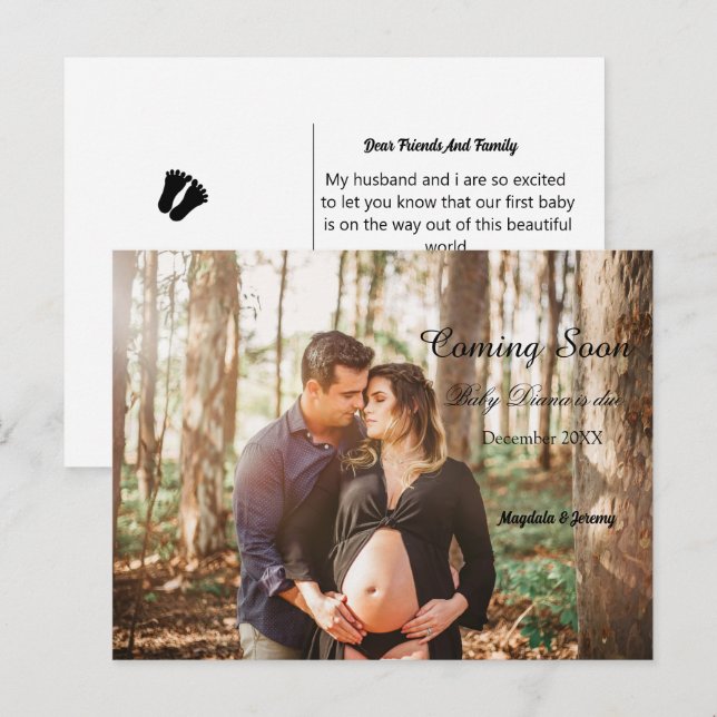 coming soon custom photo pregnancy announcement (Front/Back)