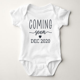 Coming Soon Due Date Baby Announcement Baby Bodysuit