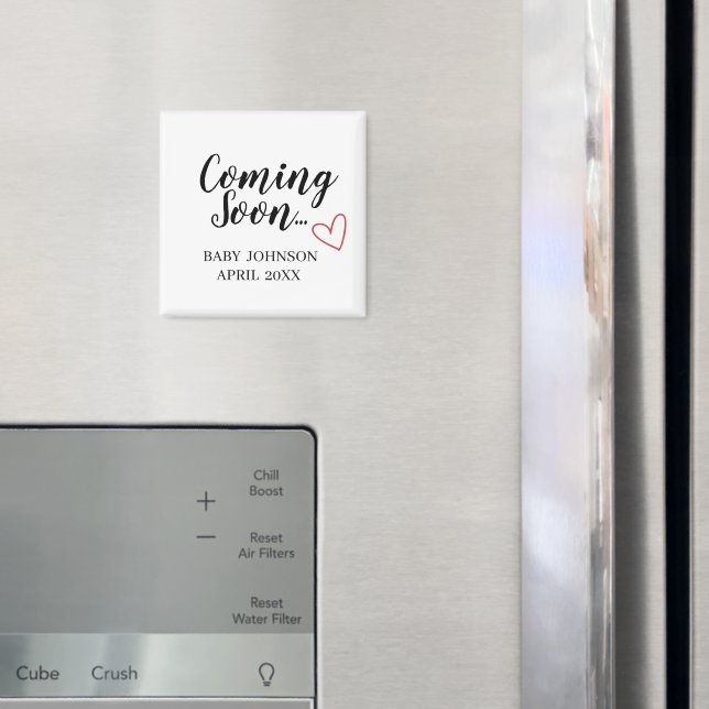 Coming Soon New Baby Announcement Magnet (In situ (réfrigérateur))