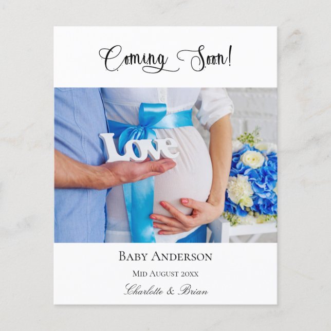Coming soon photo baby pregnancy announcement (Front)