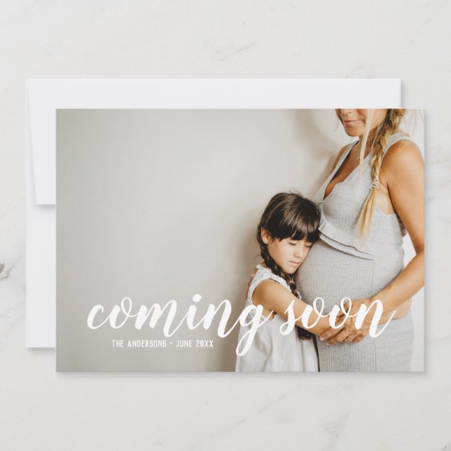 Coming Soon Photo Pregnancy Announcement (Front)