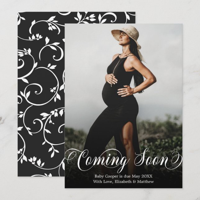 Coming Soon Photo Pregnancy Announcement Card (Front/Back)