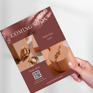 Coming Soon Photos Business Promo QR Code Flyer