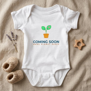Coming Soon Plant Summer Newborn Grow, Cute Cotton Baby Bodysuit