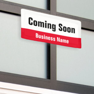 Coming Soon Red Black and White Business Banner
