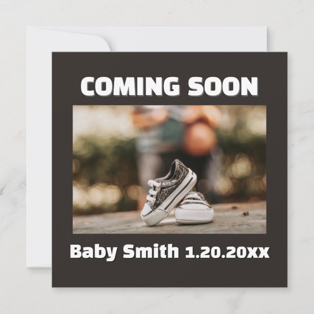 Coming Soon Social Media Baby Sneakers Pregnancy Announcement (Front)