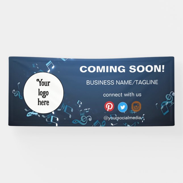 Coming Soon Social Media & Business Logo Minimal Banner (Horizontal)