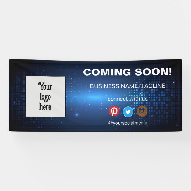 Coming Soon Social Media & Business Logo Minimal Banner (Horizontal)