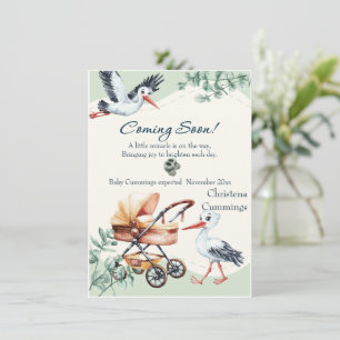 Coming Soon Stork & Pram Pregnancy Announcement