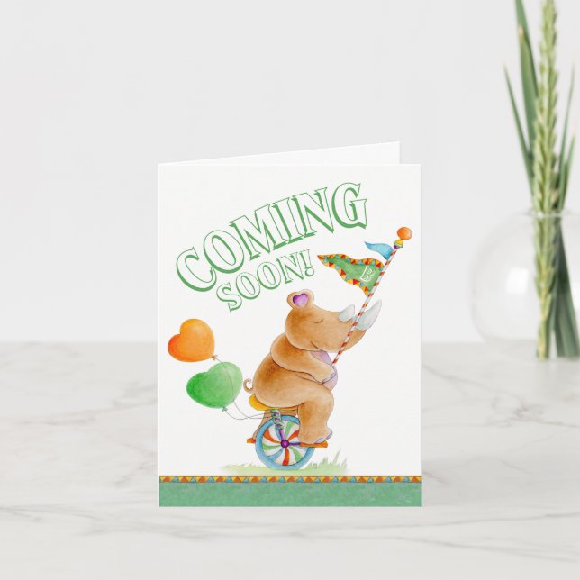 Coming soon whimsy baby pregnancy announcement (Front)