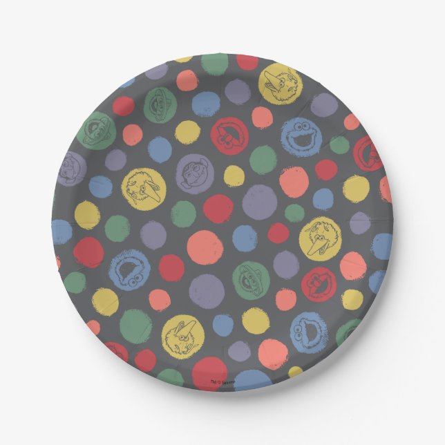 Coming Together Polka Dot Pattern Paper Plate (Front)