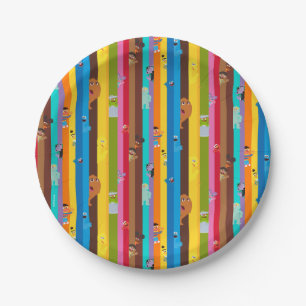 Coming Together Stripe Pattern Paper Plate