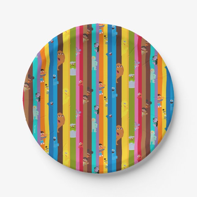 Coming Together Stripe Pattern Paper Plate (Front)
