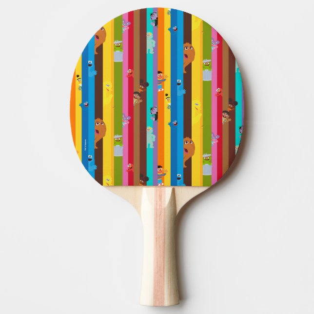 Coming Together Stripe Pattern Ping Pong Paddle (Front)