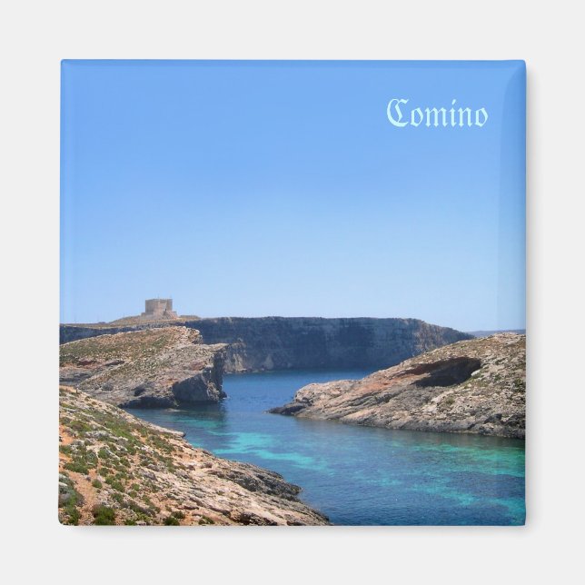 Comino island and medieval castle magnet (Front)