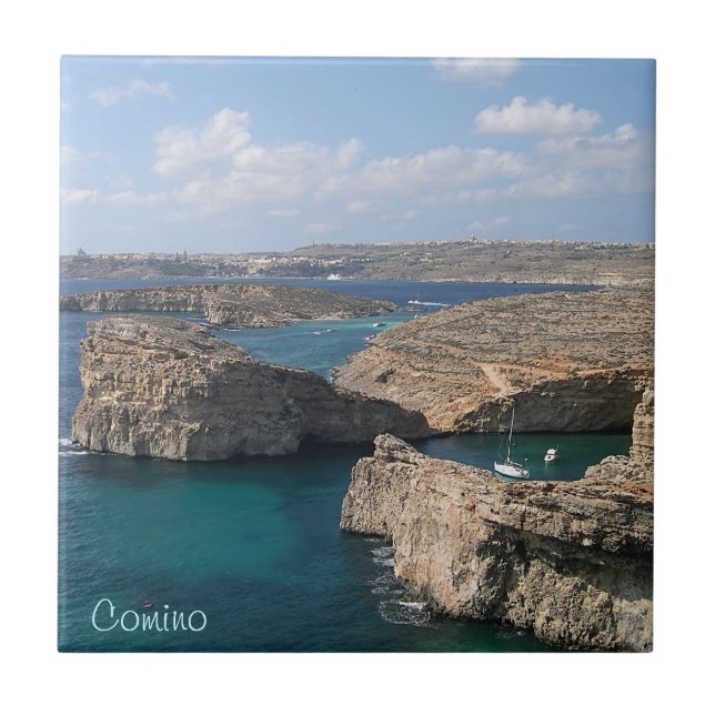 Comino island in Malta Tile (Front)