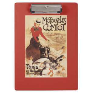 Comiot Motocycles Woman and Geese Promo Poster Clipboard