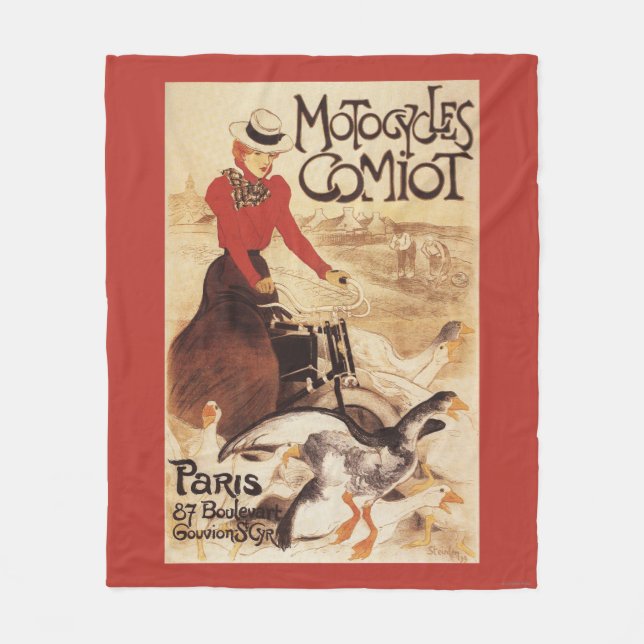 Comiot Motocycles Woman and Geese Promo Poster Fleece Blanket (Front)