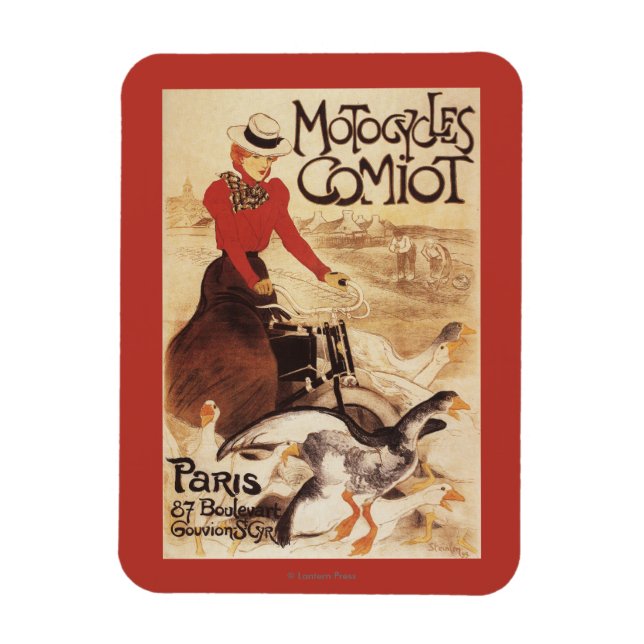Comiot Motocycles Woman and Geese Promo Poster Magnet (Vertical)