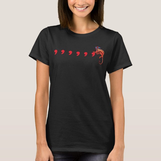 Comma Comma Chameleon Lizard  kids chameleon T-Shirt (Front)