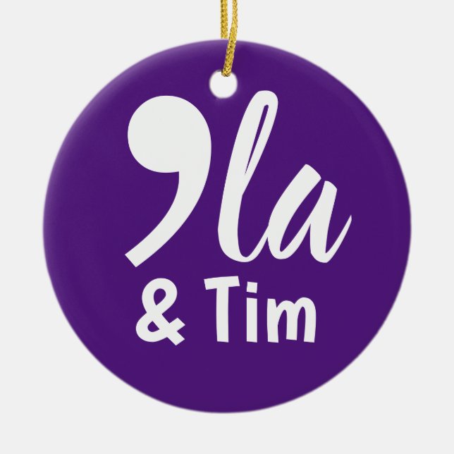 Comma Kamala and Tim 2024 Ceramic Ornament (Front)