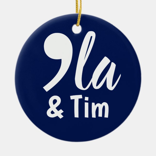 Comma Kamala and Tim 2024 Ceramic Ornament (Front)