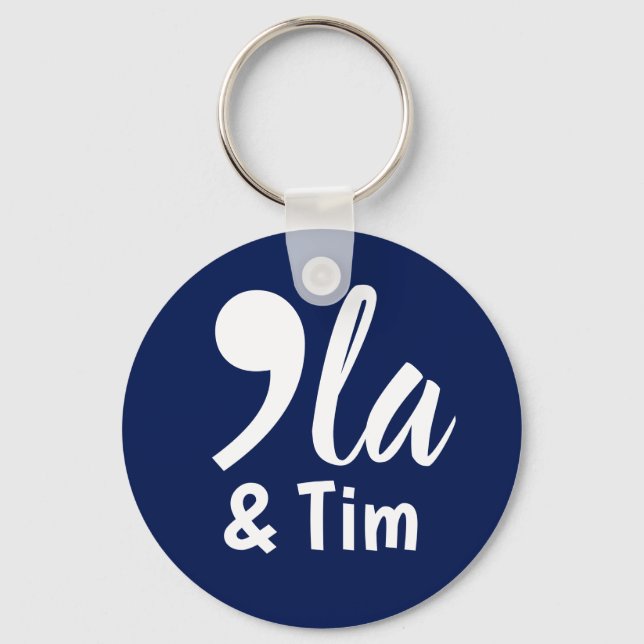 Comma Kamala and Tim 2024 Keychain (Front)