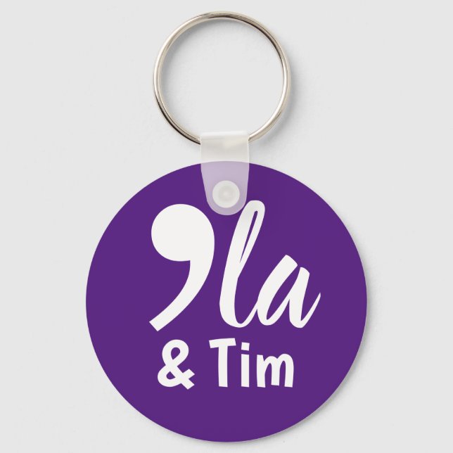 Comma Kamala and Tim 2024 Keychain (Front)
