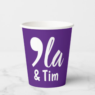 Comma Kamala and Tim 2024 Paper Cups