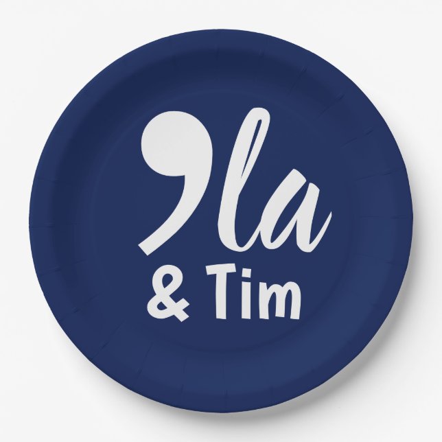 Comma Kamala and Tim 2024 Paper Plate (Front)