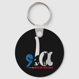 Comma La Cat Kamala Harris We're Not Going Back Keychain