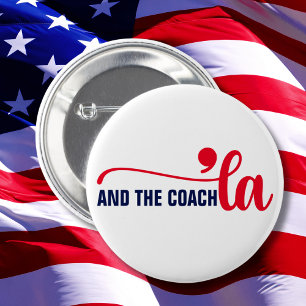 Comma la & Coach Kamala Harris Coach 2 Inch Round Button