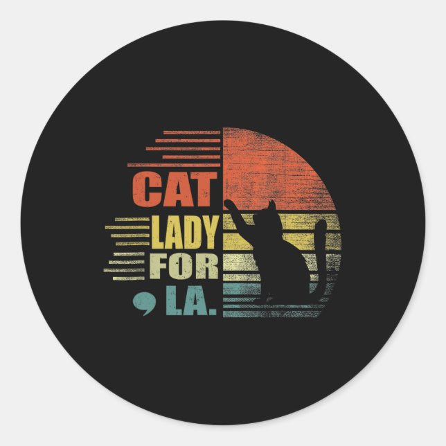 Comma La Funny Cat  Classic Round Sticker (Front)