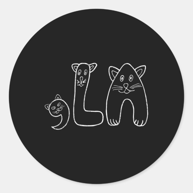 Comma La Funny Kamala Retro Cat  Classic Round Sticker (Front)