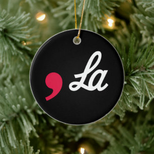 Comma La Funny Punctuation Kamala Harris Ceramic Ornament