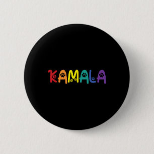 Comma La Harris Funny Cat Lettering Lgbt Rainbow F 2 Inch Round Button