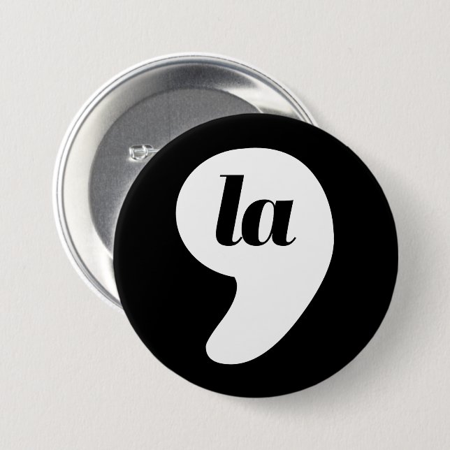 Comma La - Kamala Black 3 Inch Round Button (Front & Back)