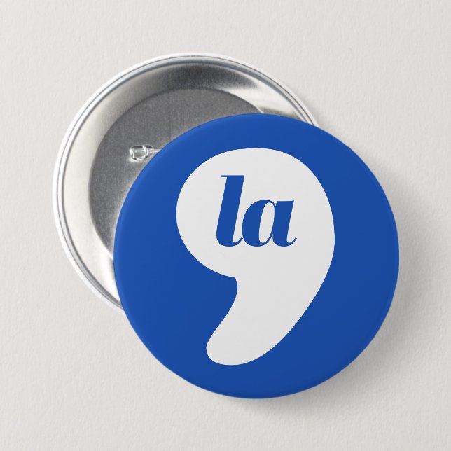 Comma La - Kamala Blue 3 Inch Round Button (Front & Back)