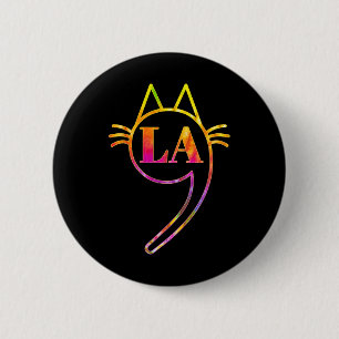 Comma La Kamala Cat Tie Dye Retro Harris 2024 Wome 2 Inch Round Button